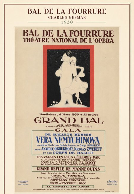 Charles Gesmar Bal De La Fourrure Théâtre National De L'opéra No5 - Poszter