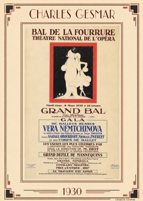 Charles Gesmar Bal De La Fourrure Théâtre National De L'opéra No6 - Poszter
