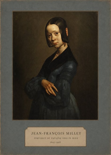 Jean-François Millet Portrait of Pauline Ono in Blue No2 - Poszter