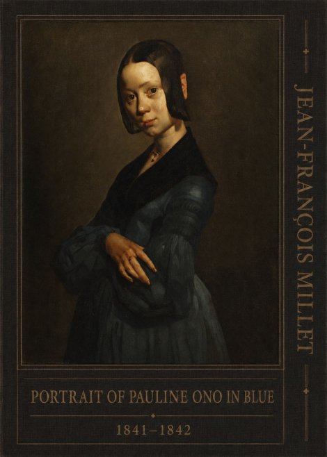 Jean-François Millet Portrait of Pauline Ono in Blue No5 - Poszter