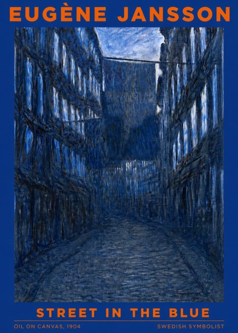 Eugène Jansson Street in the Blue No2 - Poszter