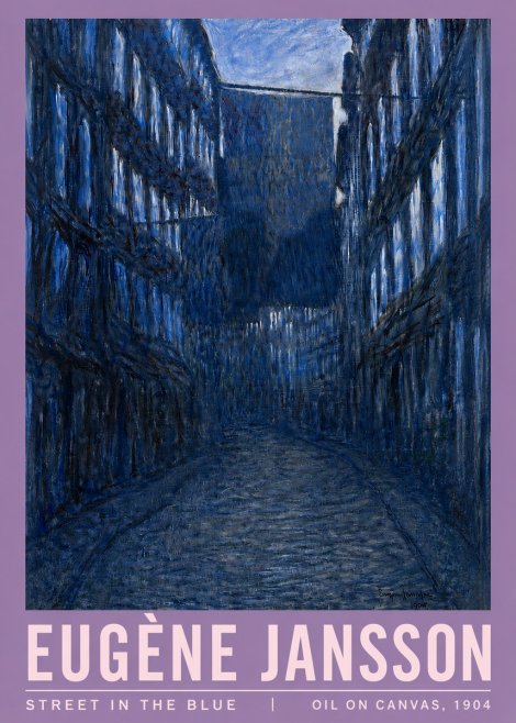 Eugène Jansson Street in the Blue No3 - Poszter