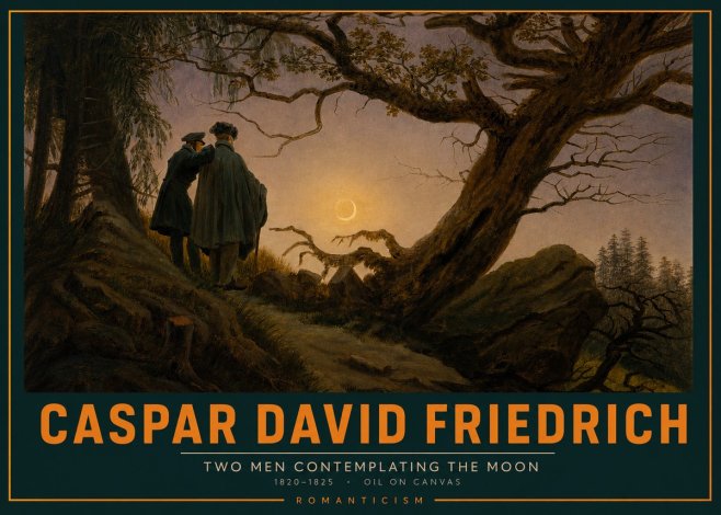 Caspar David Friedrich Two Men Contemplating the Moon II No2 - Poszter