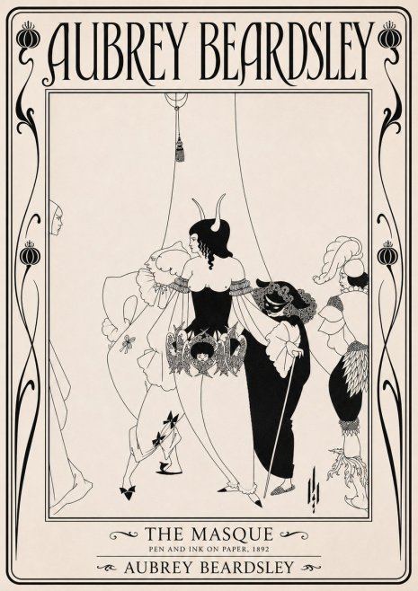 Aubrey Beardsley The Masque No5 - Poszter