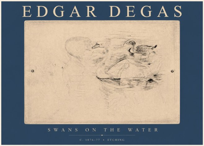 Edgar Degas Swans on the Water No2 - Poszter