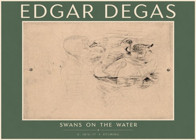 Edgar Degas Swans on the Water No4 - Poszter