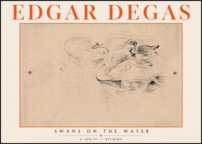Edgar Degas Swans on the Water No5 - Poszter