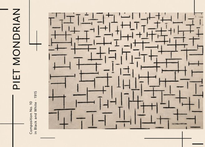 Piet Mondrian Composition No. 10 in Black and White No2 - Poszter