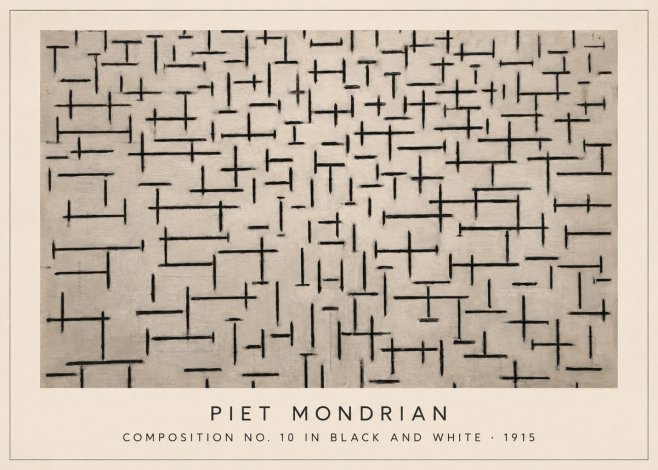 Piet Mondrian Composition No. 10 in Black and White No3 - Poszter