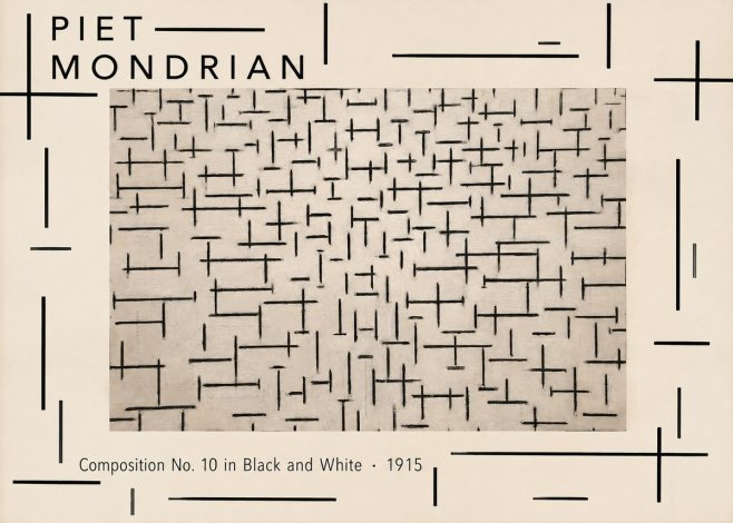 Piet Mondrian Composition No. 10 in Black and White No4 - Poszter