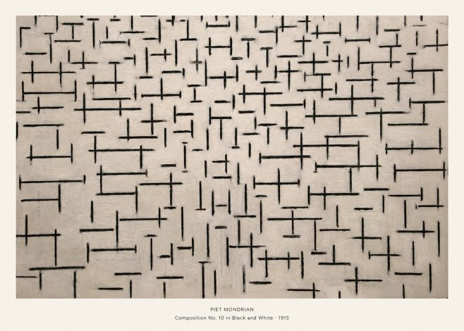 Piet Mondrian Composition No. 10 in Black and White No5 - Poszter