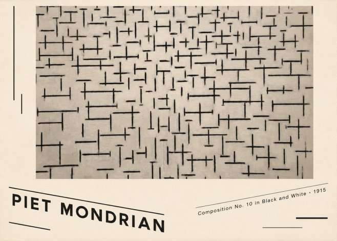 Piet Mondrian Composition No. 10 in Black and White No6 - Poszter