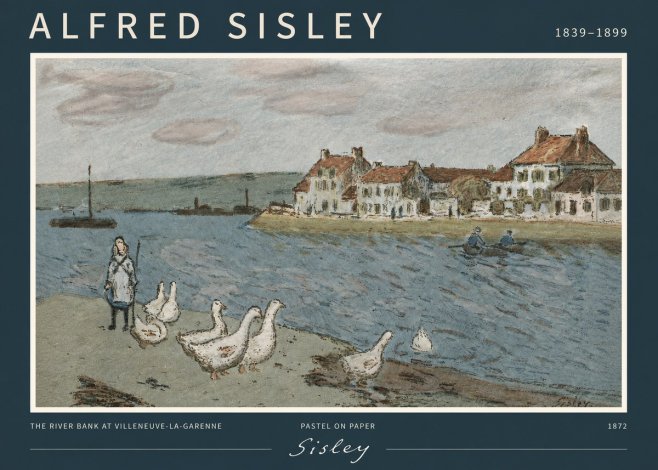 Sisley The River Bank at Villeneuve-la-garenne No2 - Poszter