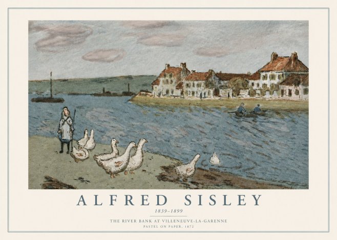 Sisley The River Bank at Villeneuve-la-garenne No3 - Poszter