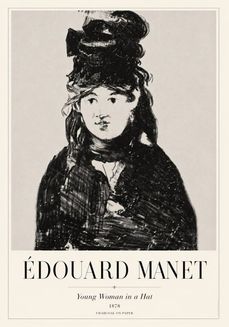 Édouard Manet Young Woman in a Hat III No1 - Poszter