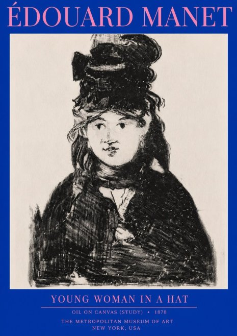 Édouard Manet Young Woman in a Hat IV No2 - Poszter