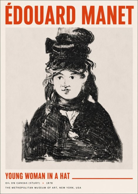 Édouard Manet Young Woman in a Hat IV No5 - Poszter