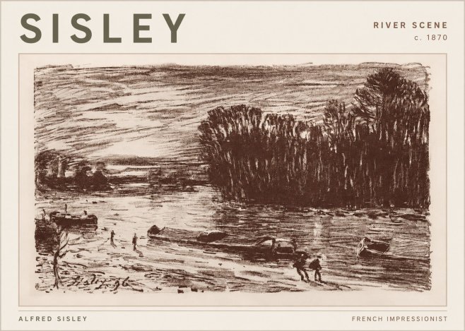 Sisley River Scene No3 - Poszter