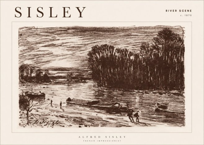 Sisley River Scene No4 - Poszter