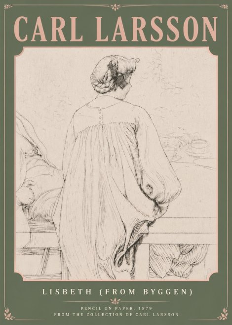 Carl Larsson Lisbeth (from Byggen) No5 - Poszter