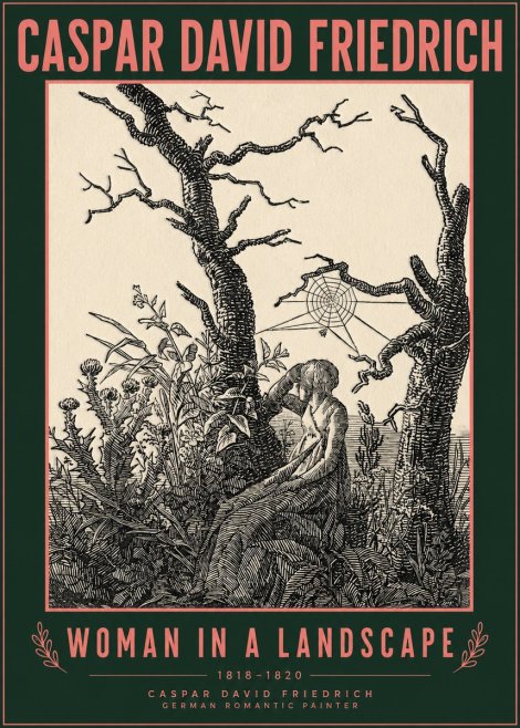 Caspar David Friedrich Woman in a Landscape No2 - Poszter