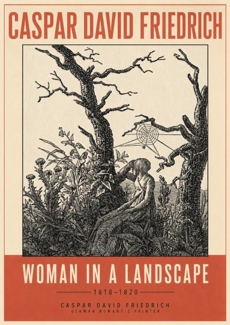Caspar David Friedrich Woman in a Landscape No3 - Poszter