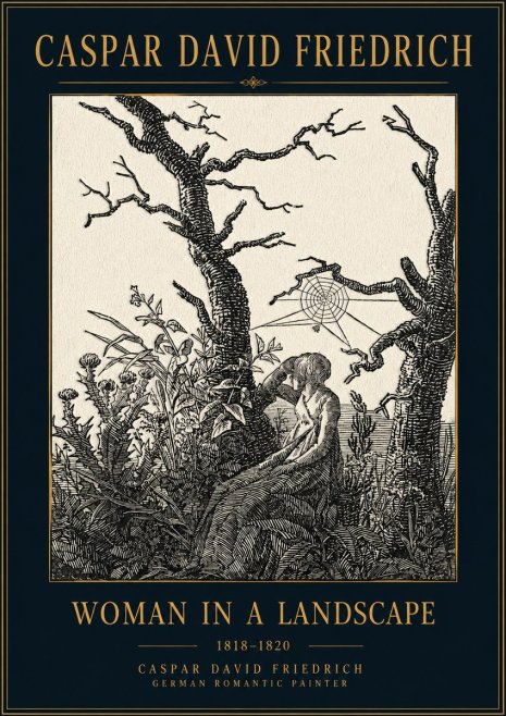 Caspar David Friedrich Woman in a Landscape No4 - Poszter