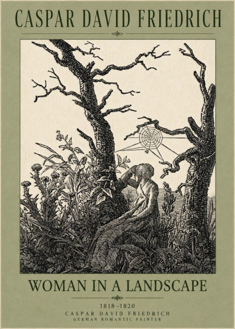 Caspar David Friedrich Woman in a Landscape No5 - Poszter