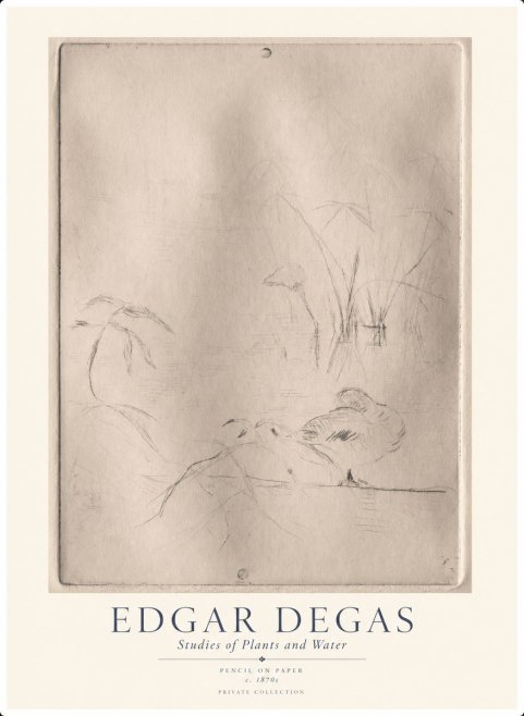 Edgar Degas Studies of Plants and Water No1 - Poszter