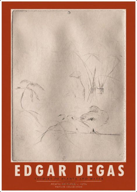 Edgar Degas Studies of Plants and Water No2 - Poszter