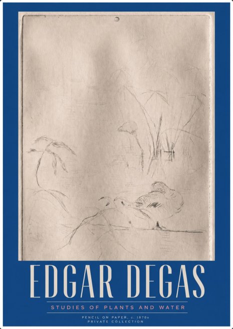 Edgar Degas Studies of Plants and Water No3 - Poszter