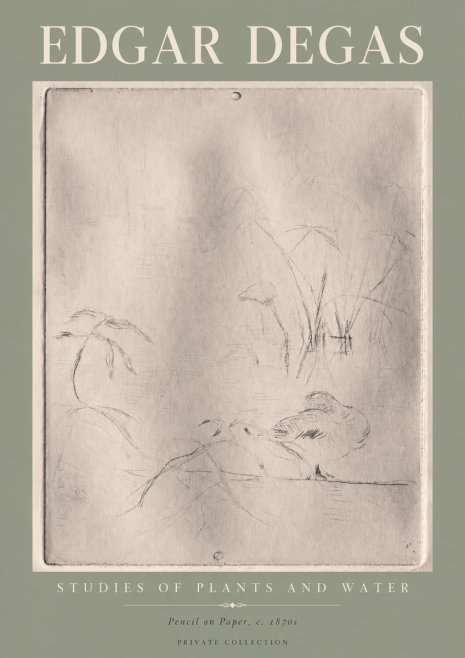 Edgar Degas Studies of Plants and Water No4 - Poszter