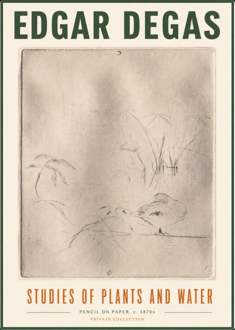 Edgar Degas Studies of Plants and Water No5 - Poszter