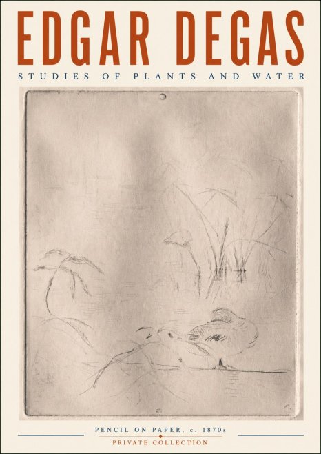 Edgar Degas Studies of Plants and Water No6 - Poszter