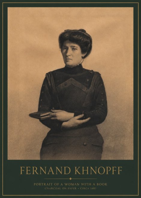 Fernand Khnopff Portrait of a Woman with a Book No1 - Poszter