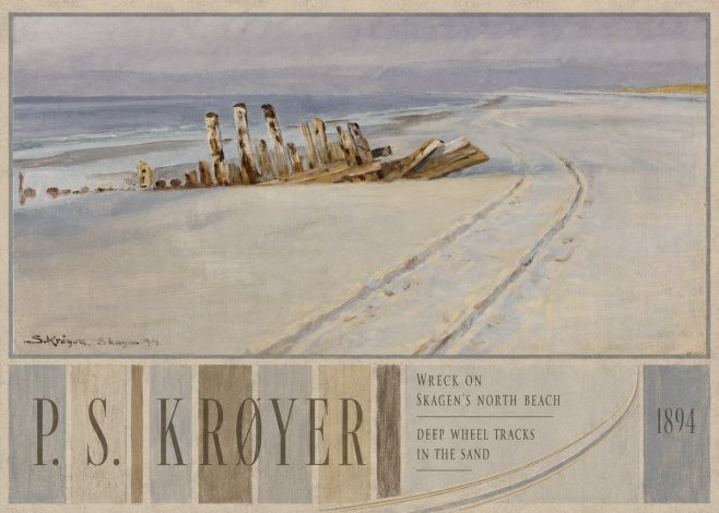 P.S. Krøyer Wreck on Skagen's North Beach. Deep Wheel Tracks in the Sand No3 - Poszter