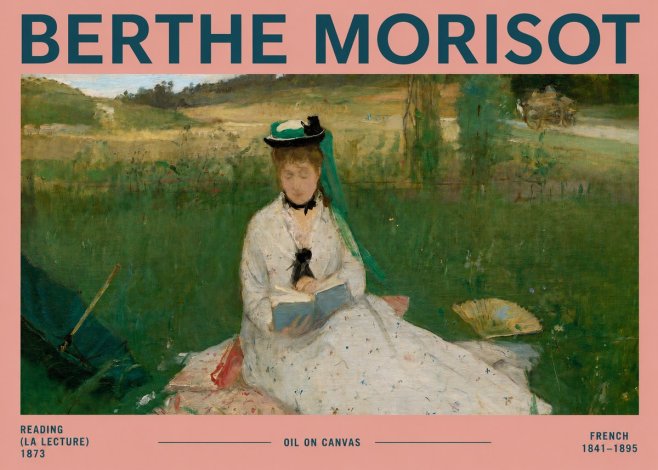 Berthe Morisot Reading (La Lecture) No2 - Poszter