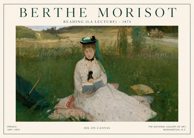 Berthe Morisot Reading (La Lecture) No3 - Poszter