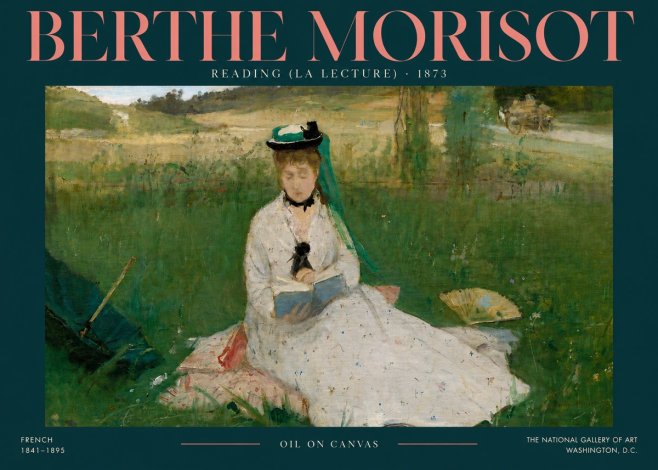 Berthe Morisot Reading (La Lecture) No4 - Poszter