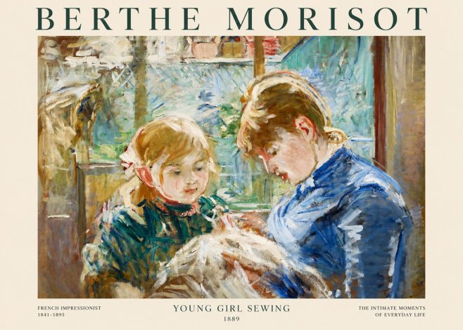 Berthe Morisot Young Girl Sewing No1 - Poszter