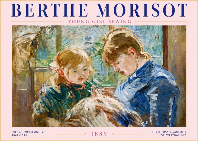 Berthe Morisot Young Girl Sewing No5 - Poszter