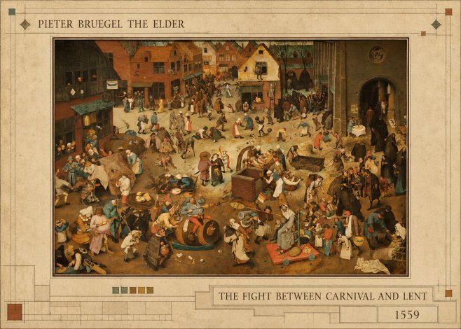 Pieter Bruegel The Fight Between Carnival and Lent III No4 - Poszter