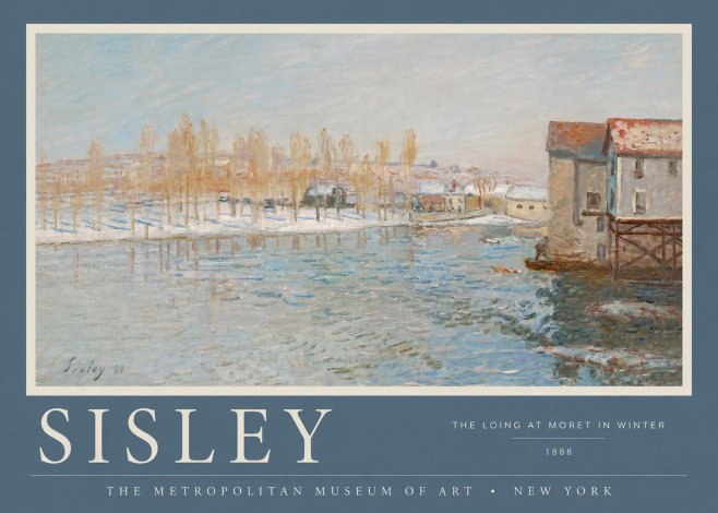 Sisley The Loing at Moret in Winter No4 - Poszter