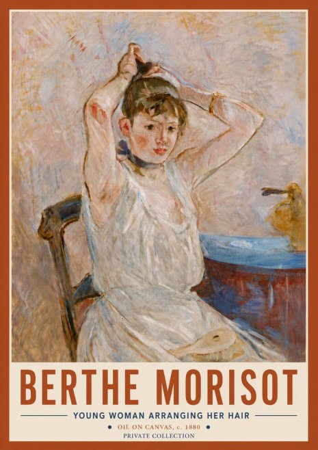 Berthe Morisot Young Woman Arranging Her Hair No4 - Poszter