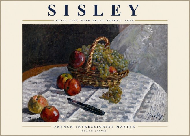 Sisley Still Life with Fruit Basket No5 - Poszter