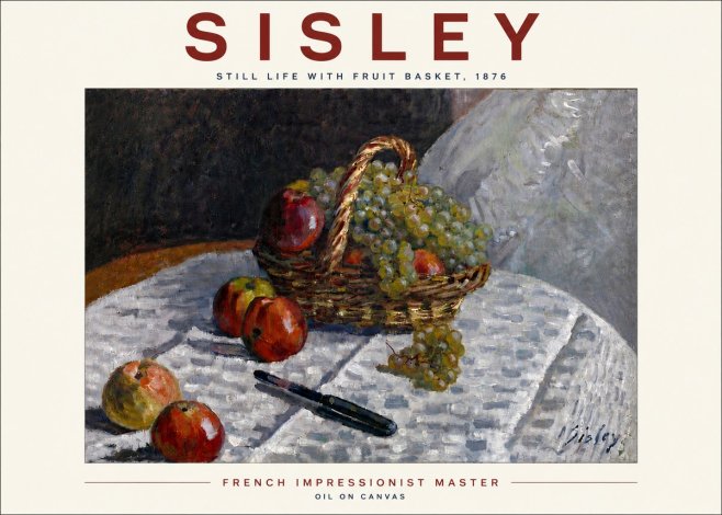 Sisley Still Life with Fruit Basket No6 - Poszter