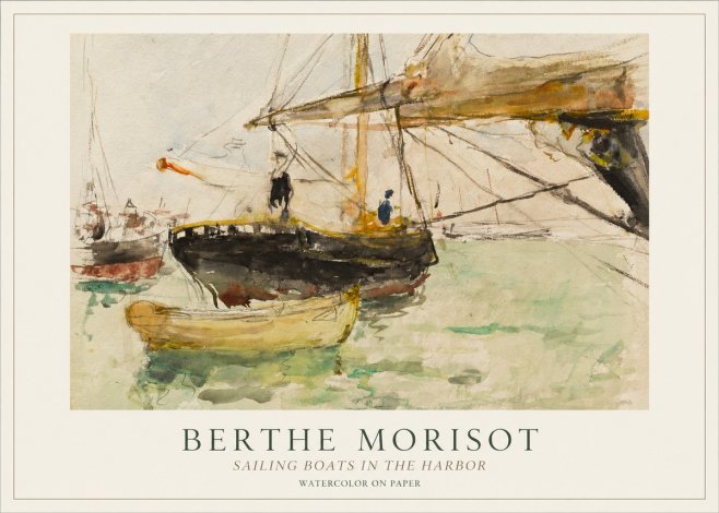 Berthe Morisot Sailing Boats in the Harbor No1 - Poszter