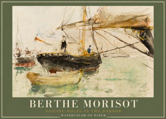 Berthe Morisot Sailing Boats in the Harbor No4 - Poszter