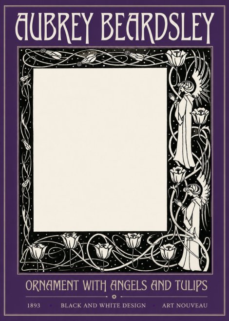 Aubrey Beardsley Ornament with Angels and Tulips No2 - Poszter