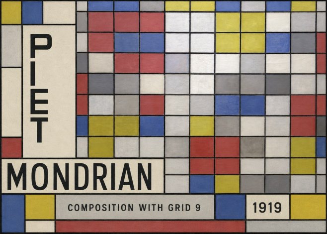 Piet Mondrian Composition with Grid 9 No6 - Poszter